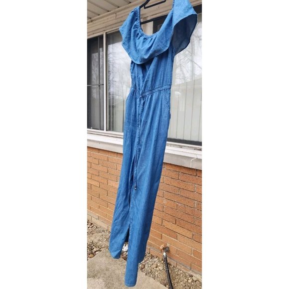 Womens Medium Jumpsuit Blue Jean Jealous Tomato Denim Wide Leg - Picture 12 of 12
